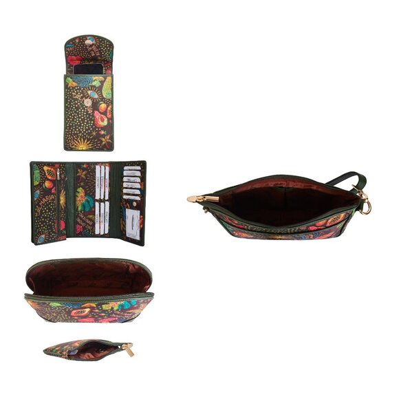 Women’s Fabric Printed 5-Pc Combo–Hobo, Phone Bag, Wallet, Cosmetic & Coin Pouch - Picture 8 of 9